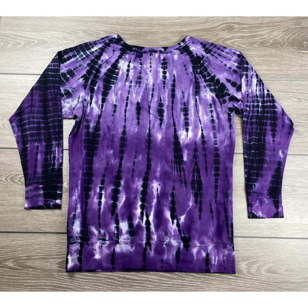 The Balance Collection Women's Long Sleeve Tie Dye Pullover Top Purple Large - Picture 4 of 7